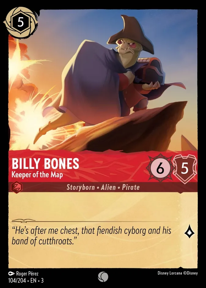 Billy Bones #104 Into the Inklands Disney Lorcana card