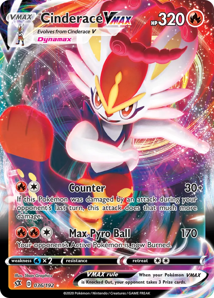 Cinderace VMAX #36 Rebel Clash Pokemon card