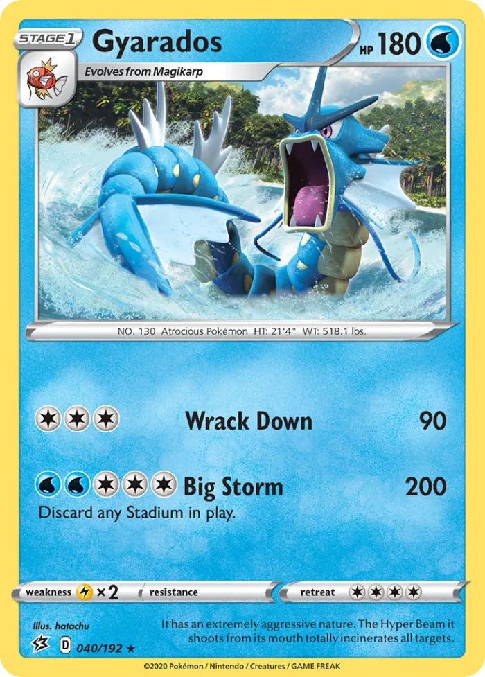 Gyarados #40 Rebel Clash Pokemon card