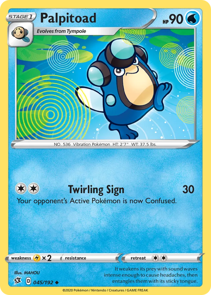 Palpitoad #45 Rebel Clash Pokemon card