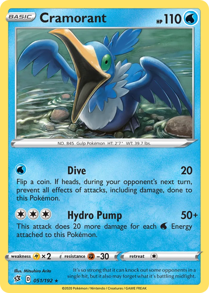 Cramorant #51 Rebel Clash Pokemon card