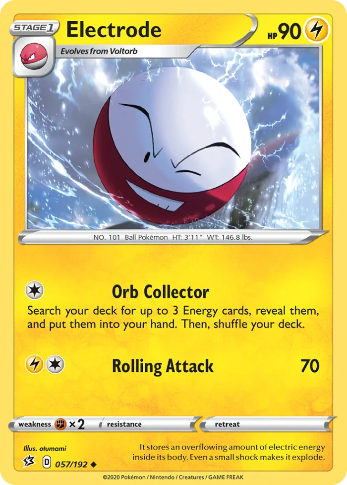 Electrode #57 Rebel Clash Pokemon card