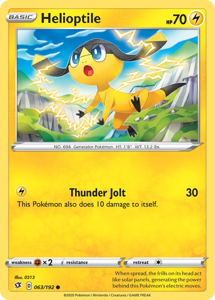 Helioptile #63 Rebel Clash Pokemon card