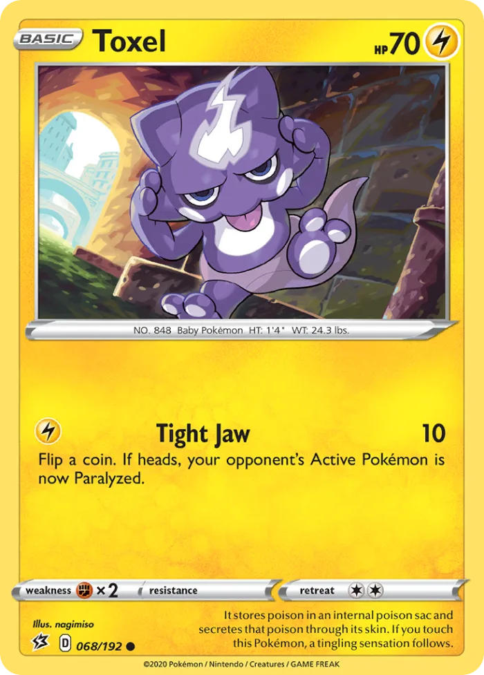 Toxel #68 Rebel Clash Pokemon card