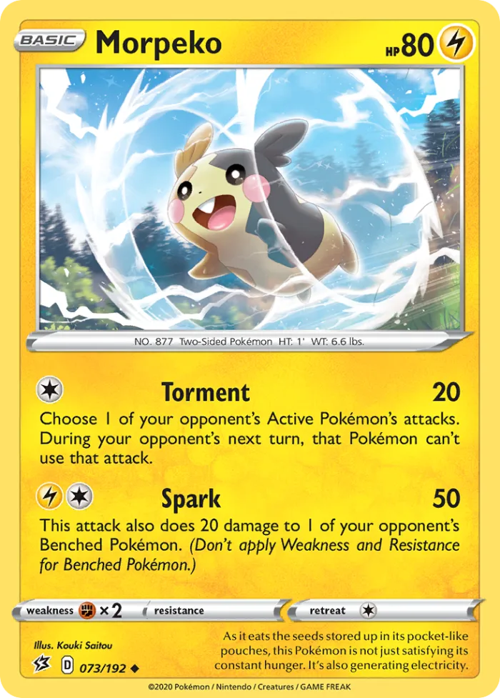 Morpeko #73 Rebel Clash Pokemon card