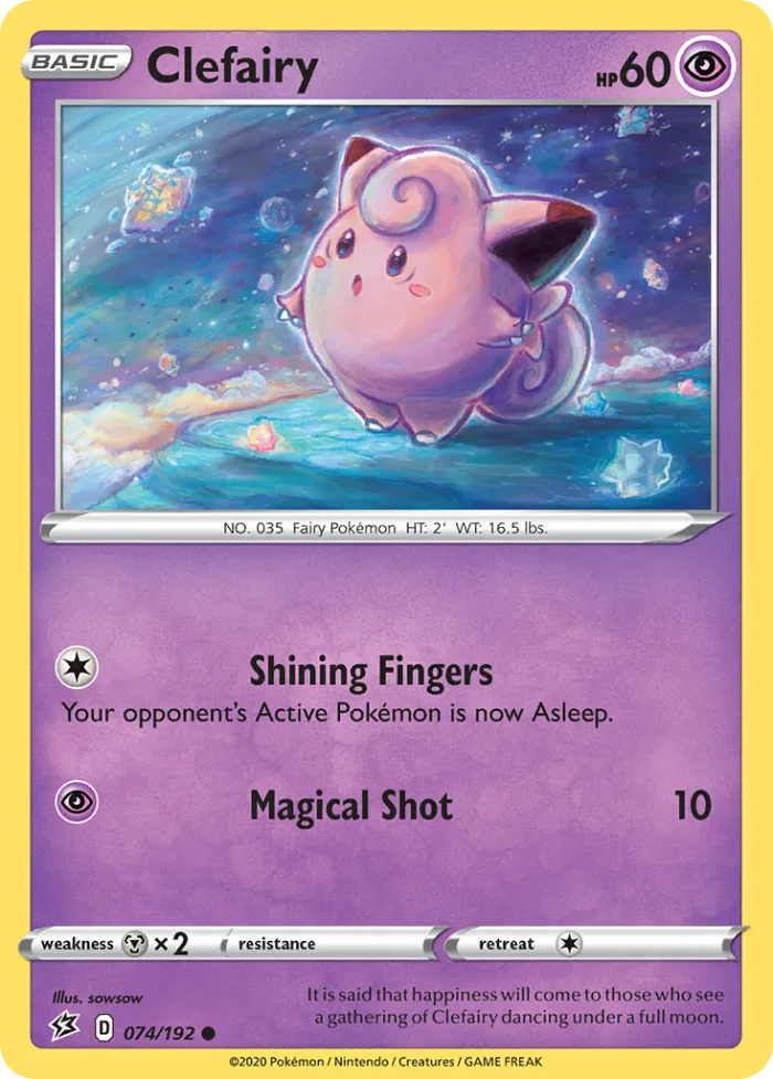 Clefairy #74 Rebel Clash Pokemon card