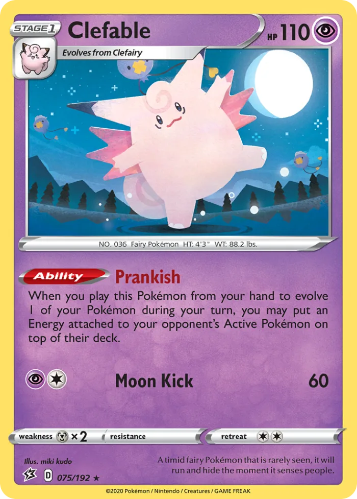 Clefable #75 Rebel Clash Pokemon card
