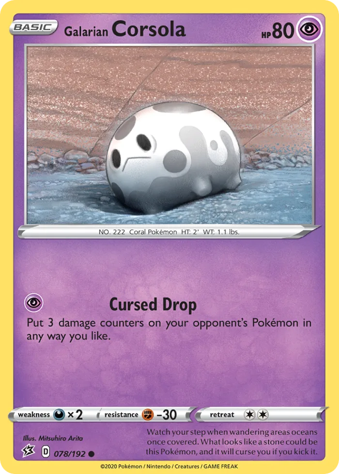Galarian Corsola #78 Rebel Clash Pokemon card