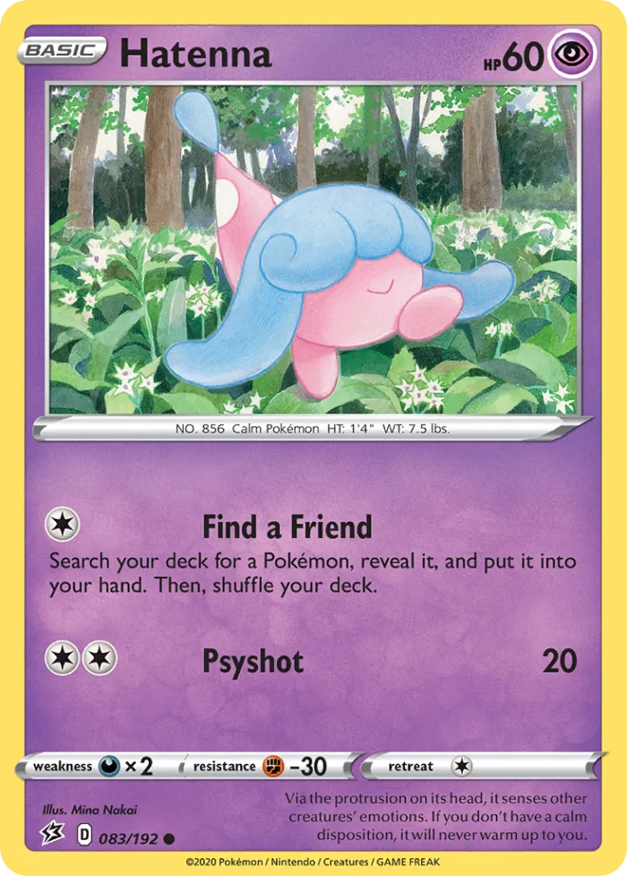 Hatenna #83 Rebel Clash Pokemon card