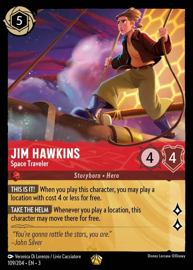 Jim Hawkins #109 Into the Inklands Disney Lorcana card