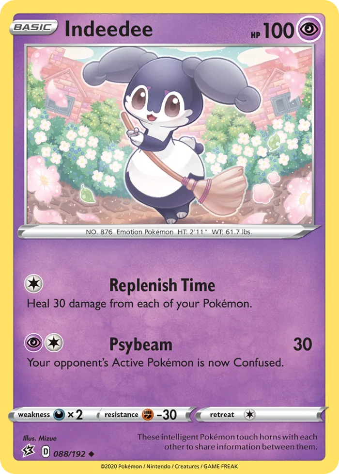 Indeedee #88 Rebel Clash Pokemon card