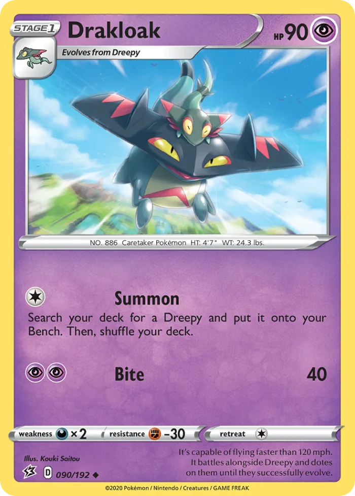 Drakloak #90 Rebel Clash Pokemon card