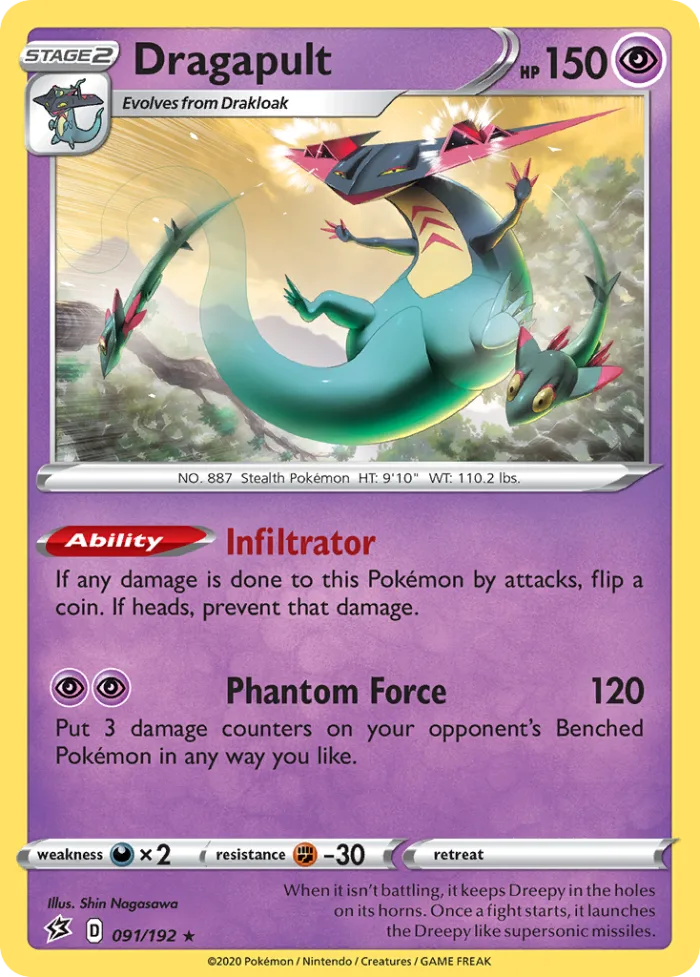 Dragapult #91 Rebel Clash Pokemon card