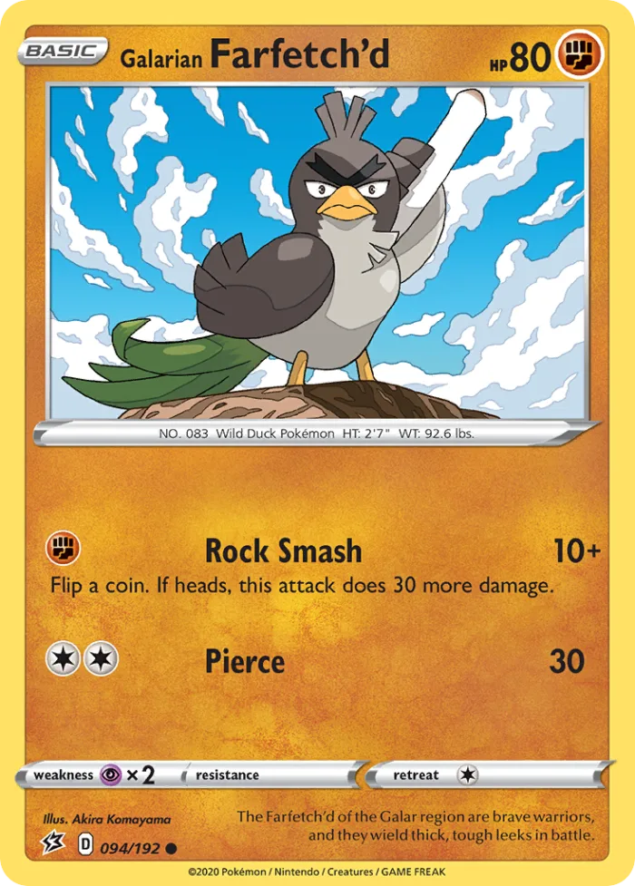 Galarian Farfetch'd #94 Rebel Clash Pokemon card