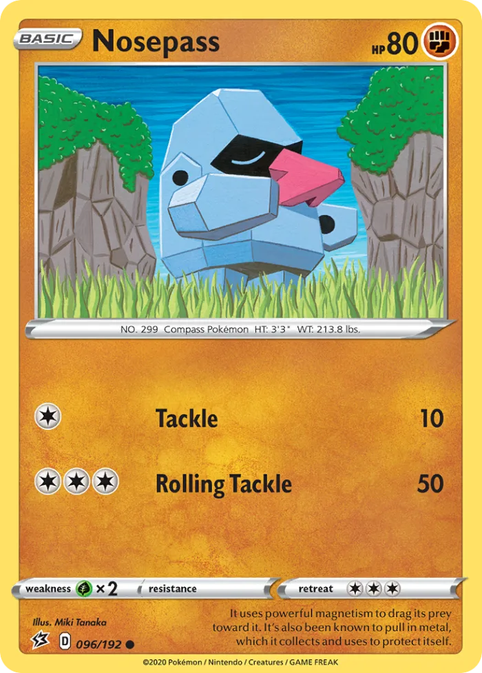 Nosepass #96 Rebel Clash Pokemon card