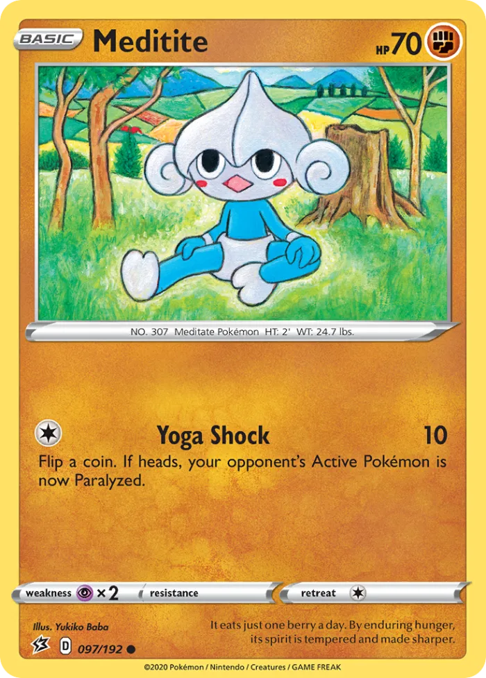 Meditite #97 Rebel Clash Pokemon card