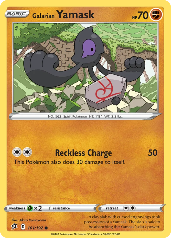 Galarian Yamask #101 Rebel Clash Pokemon card