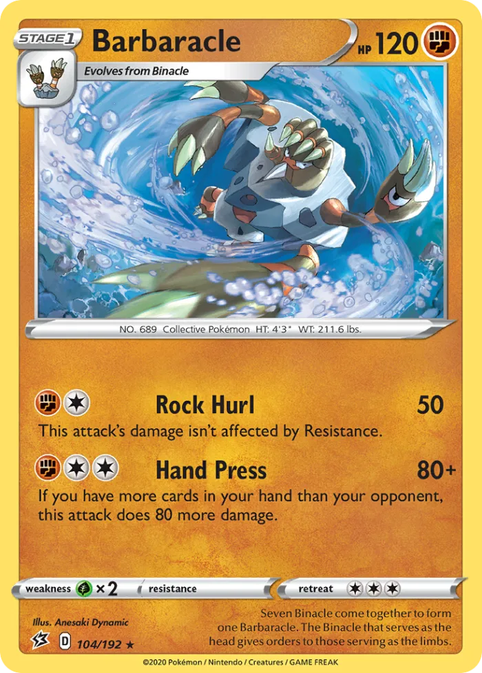 Barbaracle #104 Rebel Clash Pokemon card