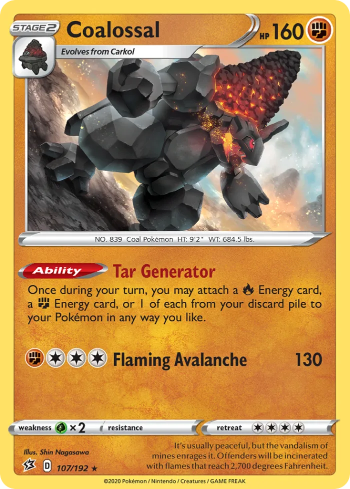 Coalossal #107 Rebel Clash Pokemon card