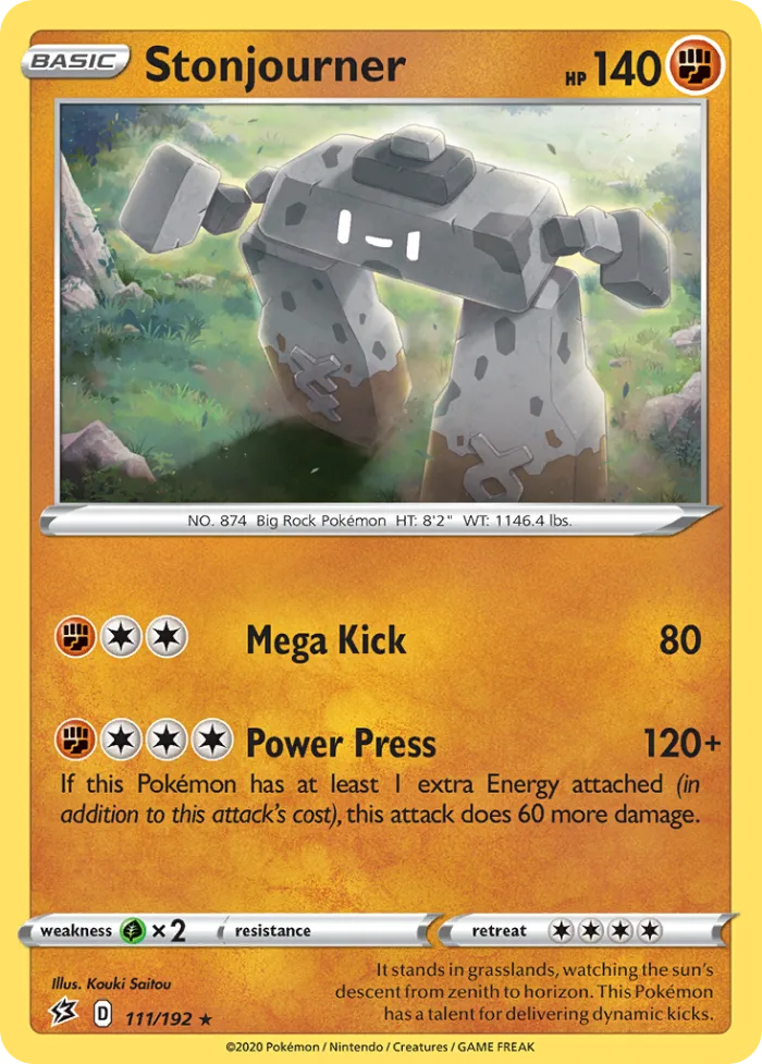 Stonjourner #111 Rebel Clash Pokemon card