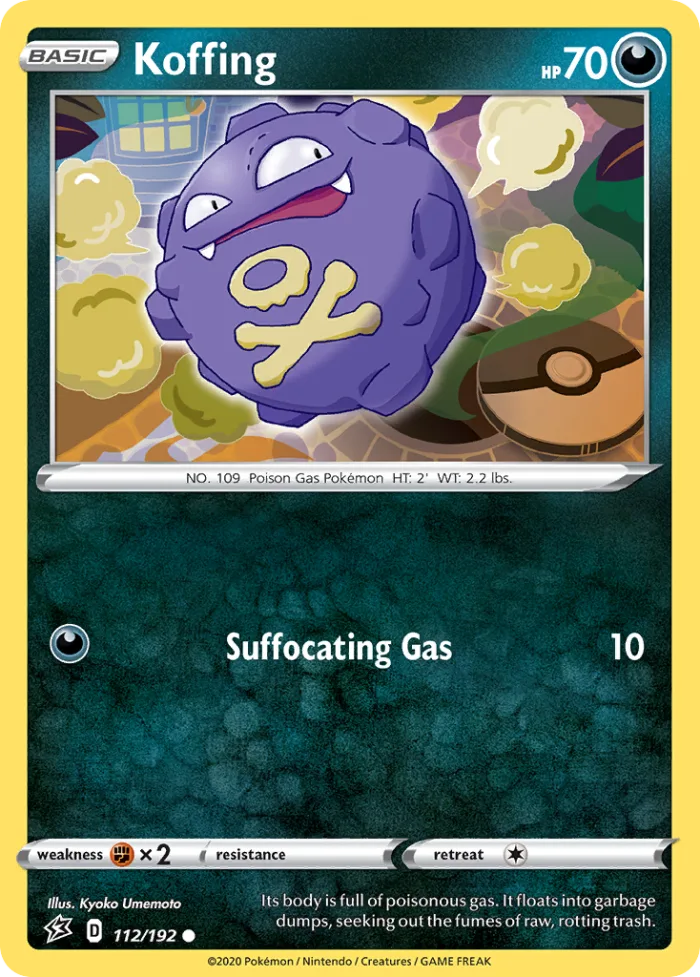 Koffing #112 Rebel Clash Pokemon card