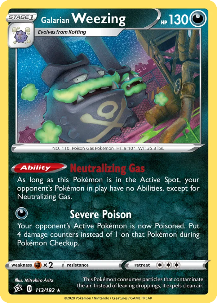 Galarian Weezing #113 Rebel Clash Pokemon card