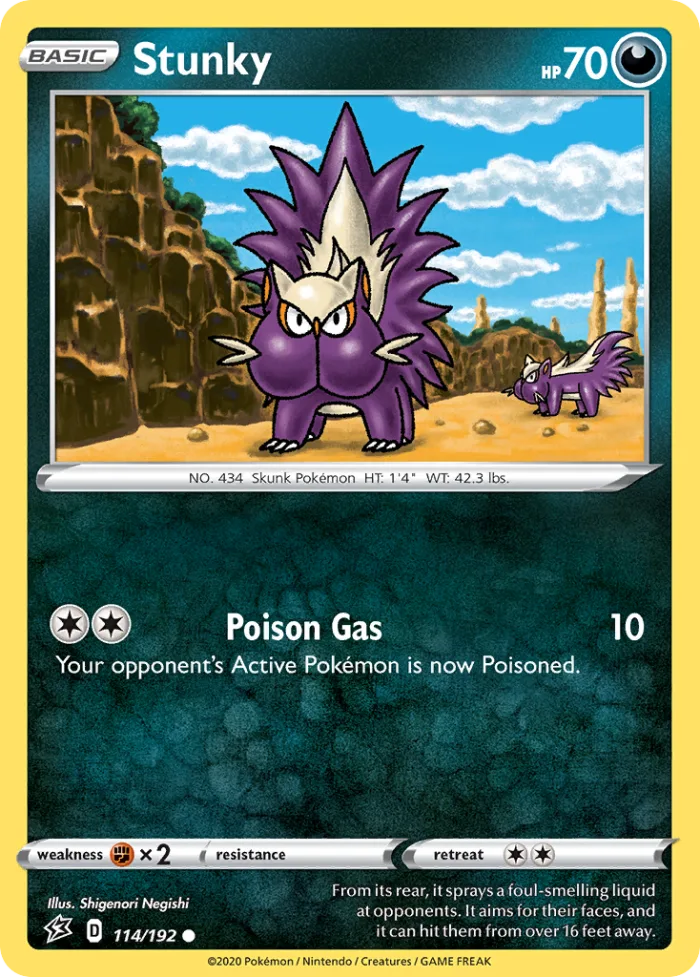 Stunky #114 Rebel Clash Pokemon card