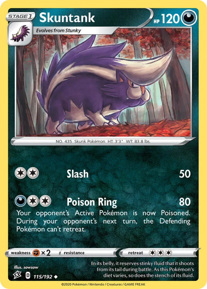 Skuntank #115 Rebel Clash Pokemon card