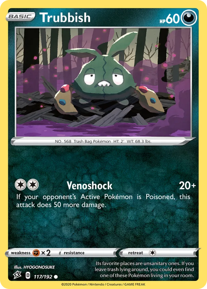 Trubbish #117 Rebel Clash Pokemon card