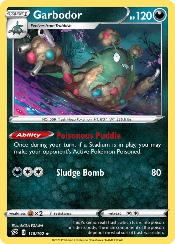 Garbodor #118 Rebel Clash Pokemon card