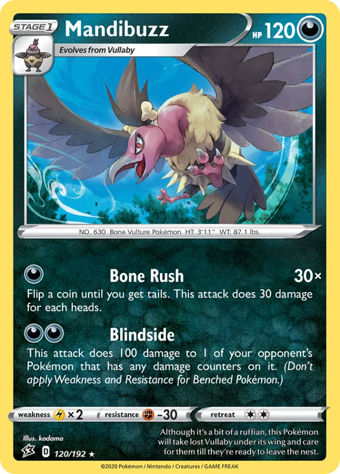 Mandibuzz #120 Rebel Clash Pokemon card