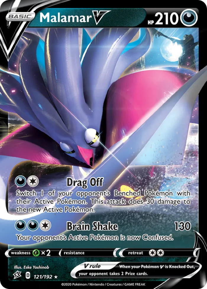 Malamar V #121 Rebel Clash Pokemon card