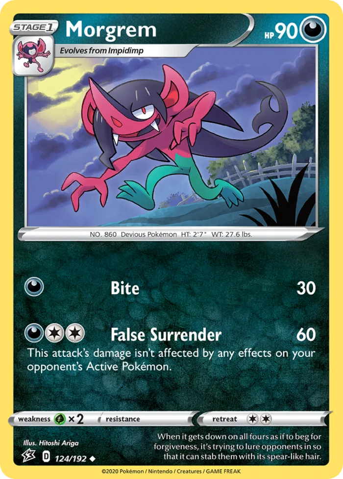 Morgrem #124 Rebel Clash Pokemon card