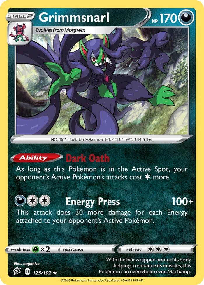 Grimmsnarl #125 Rebel Clash Pokemon card