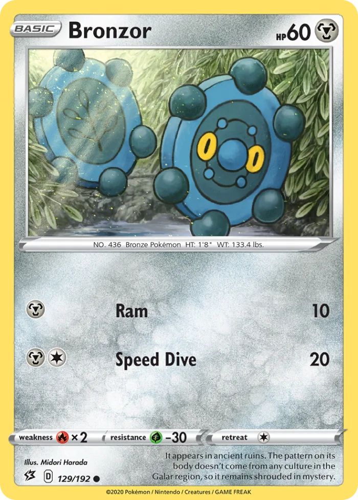 Bronzor #129 Rebel Clash Pokemon card