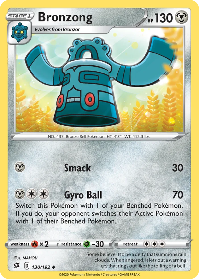 Bronzong #130 Rebel Clash Pokemon card