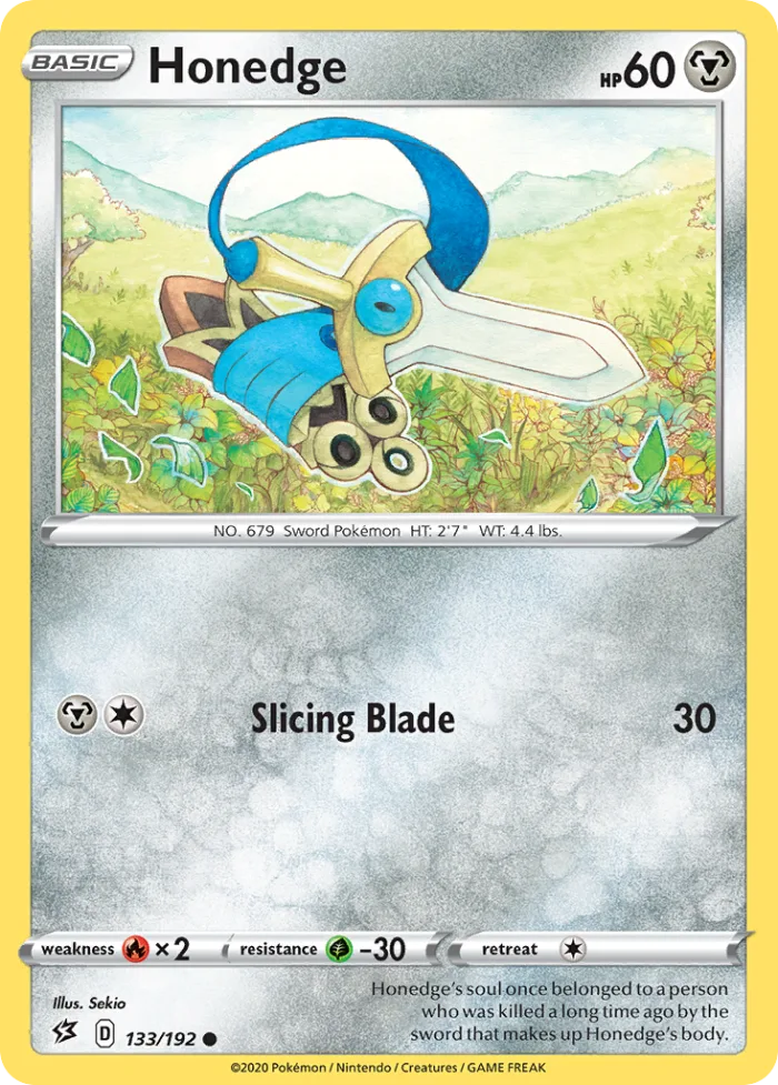Honedge #133 Rebel Clash Pokemon card