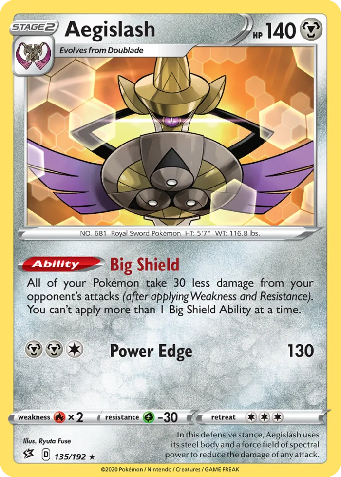 Aegislash #135 Rebel Clash Pokemon card