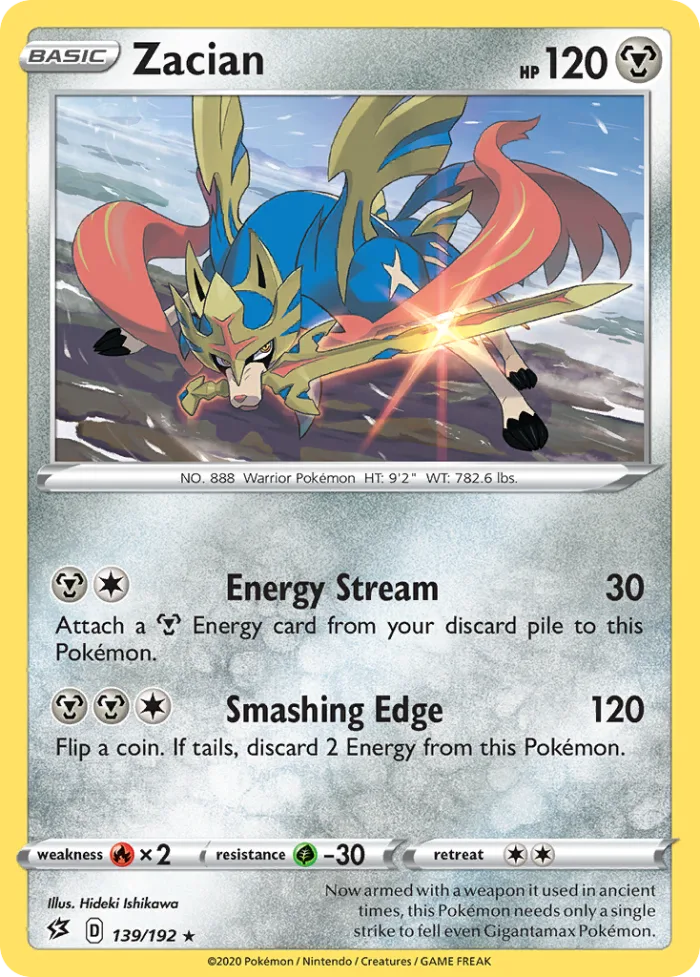 Zacian #139 Rebel Clash Pokemon card