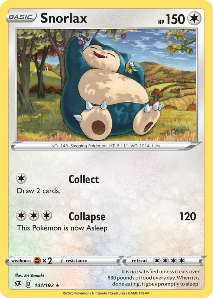 Snorlax #141 Rebel Clash Pokemon card