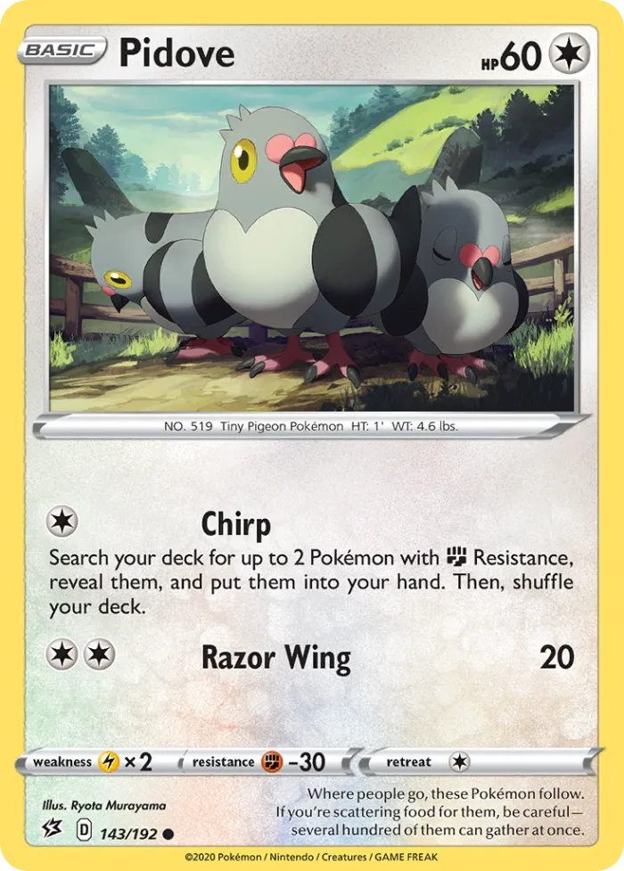 Pidove #143 Rebel Clash Pokemon card