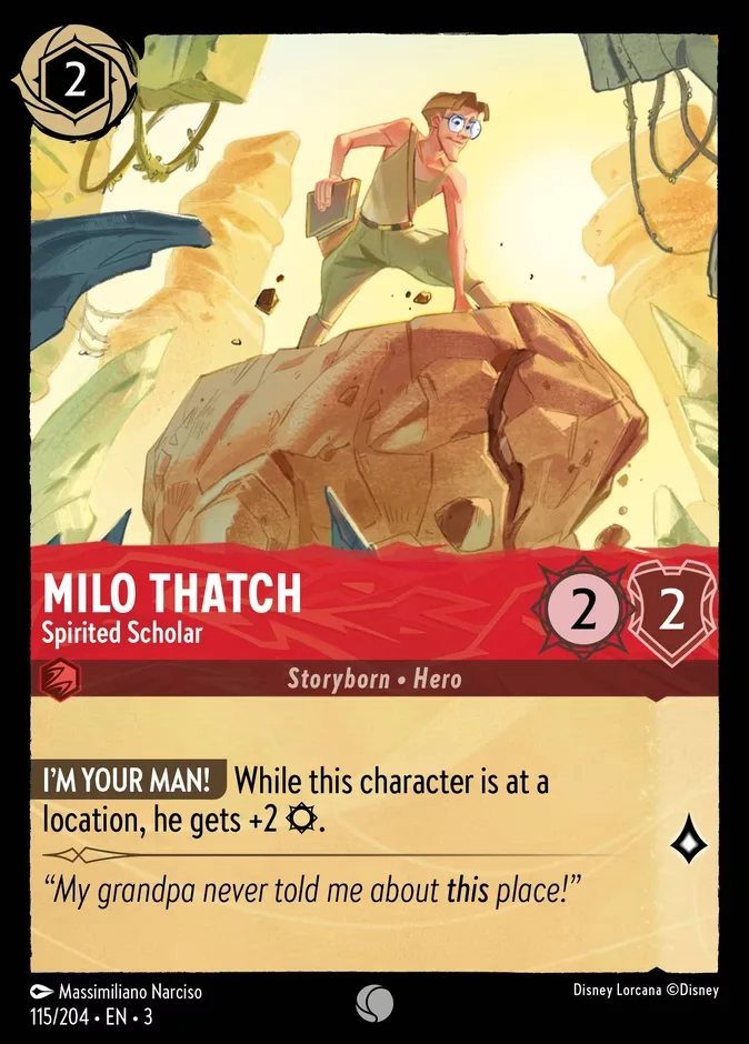 Milo Thatch #115 Into the Inklands Disney Lorcana card