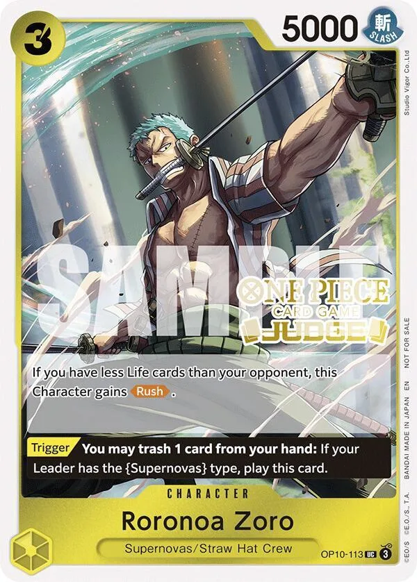 Roronoa Zoro Judge Promos card