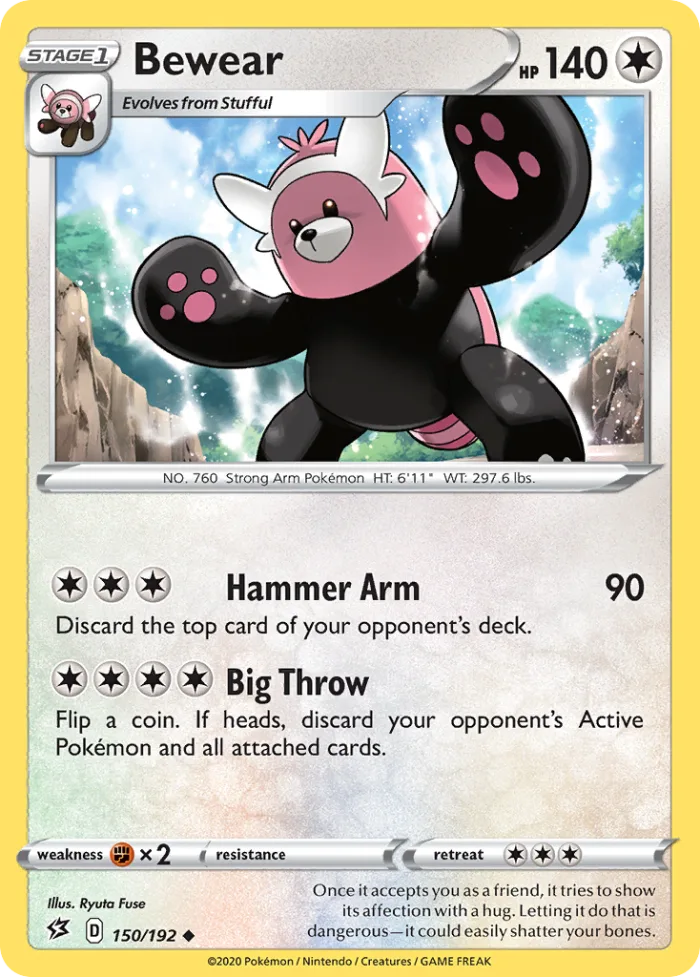 Bewear #150 Rebel Clash Pokemon card