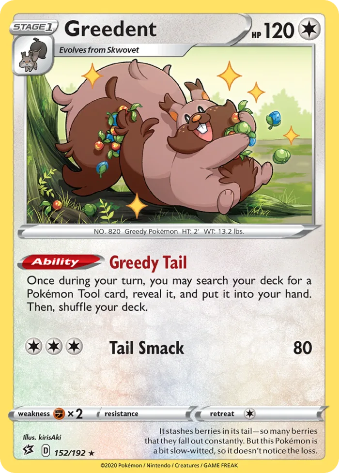 Greedent #152 Rebel Clash Pokemon card