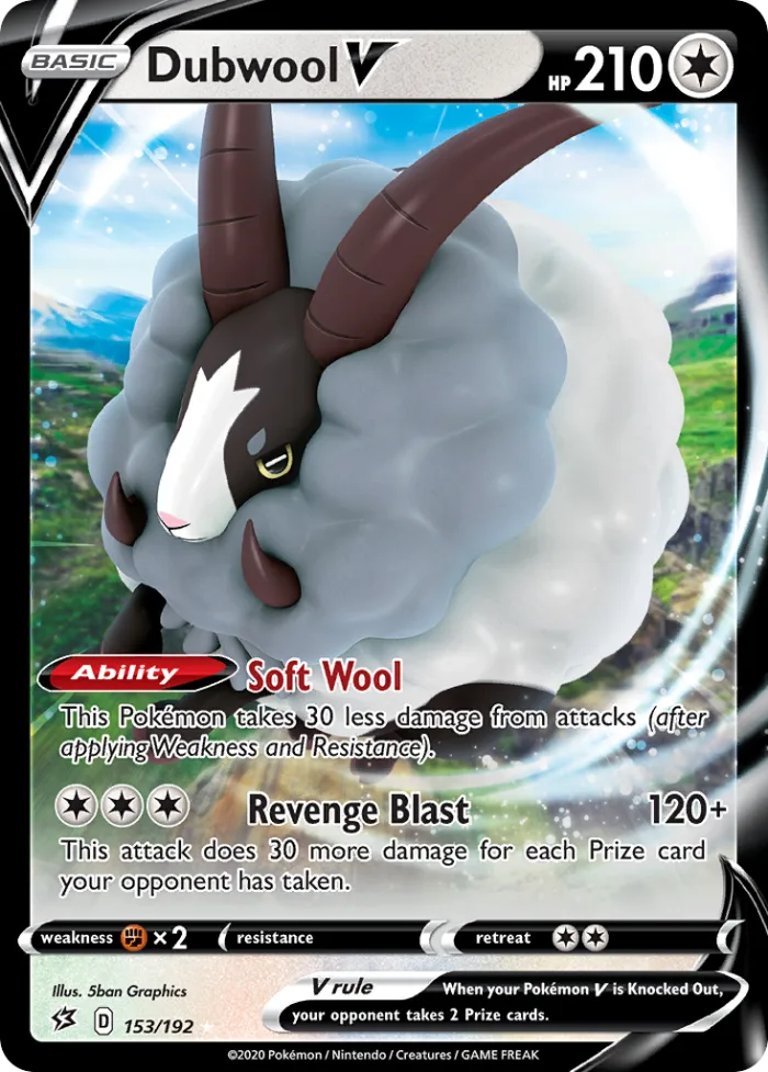 Dubwool V #153 Rebel Clash Pokemon card