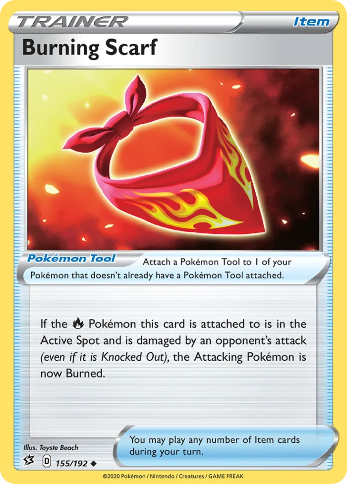 Burning Scarf #155 Rebel Clash Pokemon card