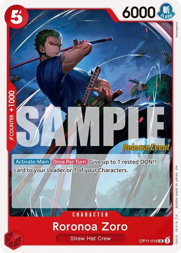 Roronoa Zoro Promos: A Fist of Divine Speed card