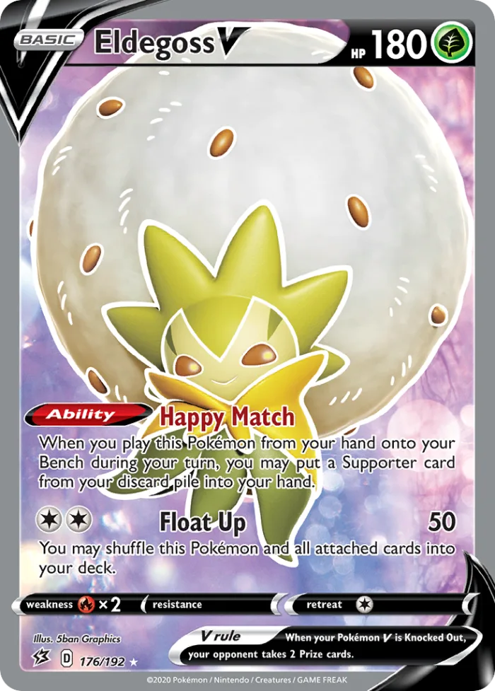 Eldegoss V #176 Rebel Clash Pokemon card