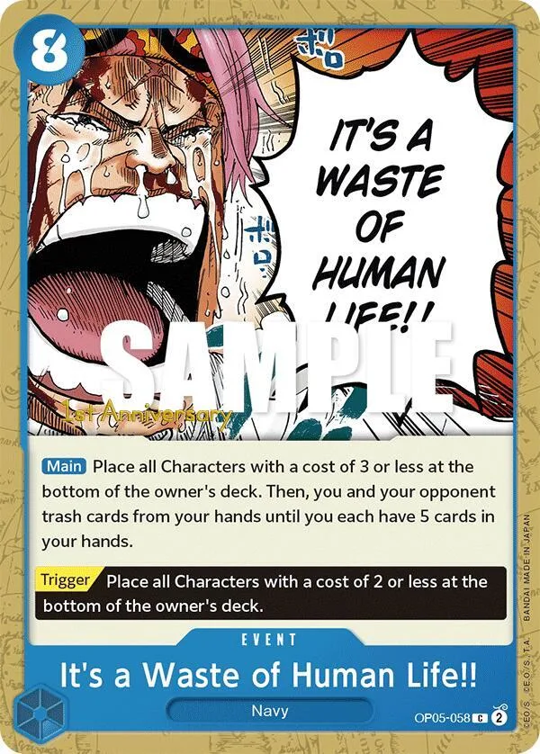 It's a Waste of Human Life!! Promos: Awakening of the New Era card